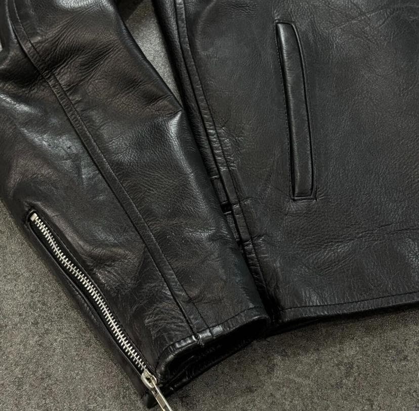 【L】HORN WORKS ホーンワークス 本革 レザー ライダース ジャケット