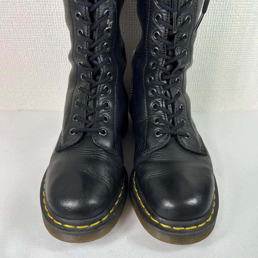 【美品】Dr.Martens 20ホールブーツ UK4 ロングブーツ シボ革