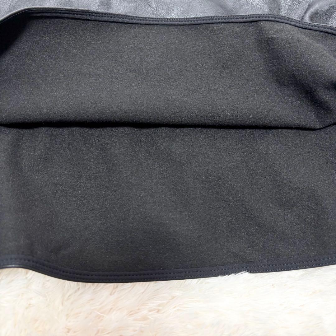 新品 セオリーリュクス フェイクレザー ロングスカート フレア 裏起毛 手洗い可