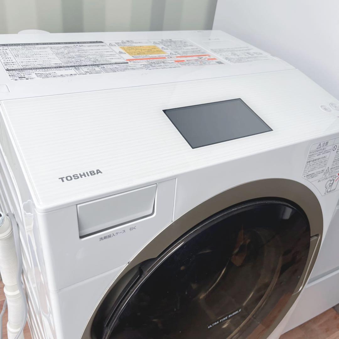 取付無料！東芝ザブーン熱乾燥搭載！液晶タッチパネルドラム式洗濯機！