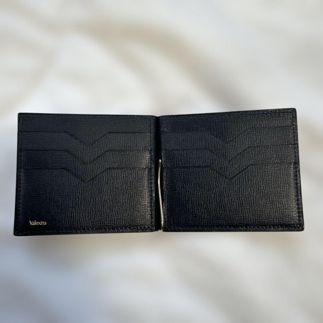 Valestra ヴァレクストラネイビーレザー マネークリップ