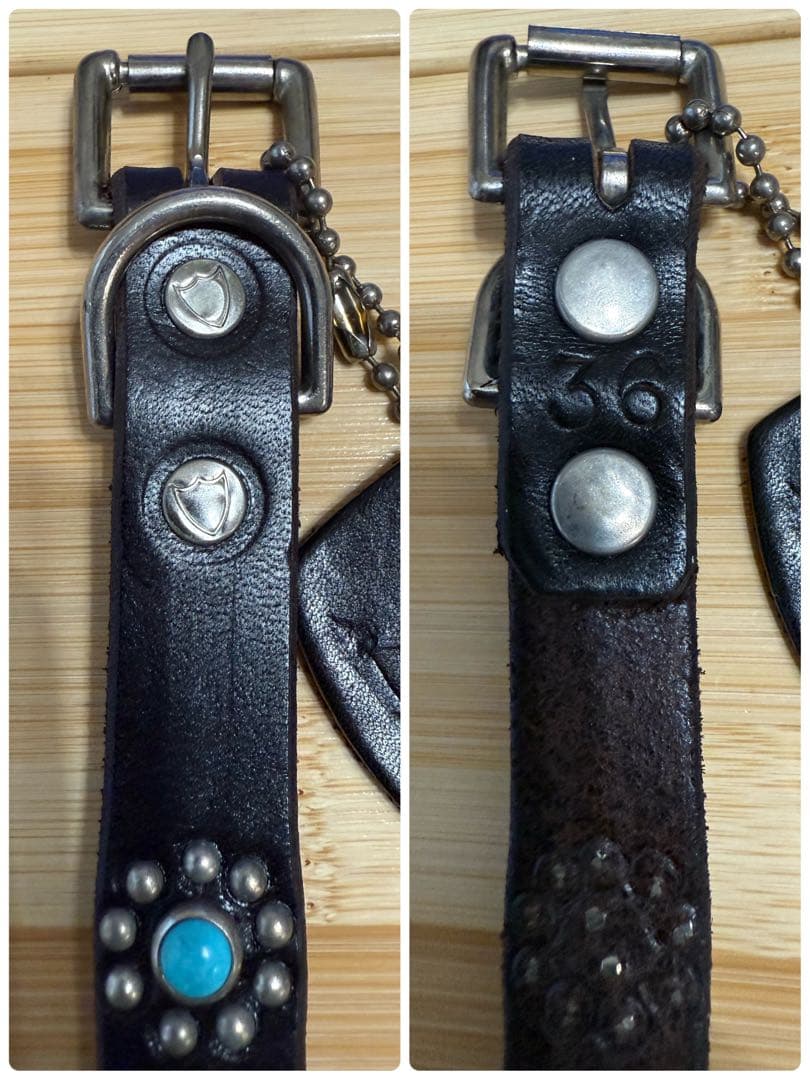 ⭐️新品・未使用‼️⭐️HTC⭐️ナローベルト⭐️フラワーターコイズ⭐️ブラック⭐️36