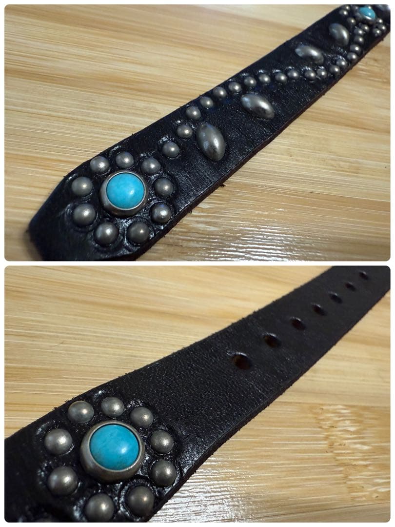 ⭐️新品・未使用‼️⭐️HTC⭐️ナローベルト⭐️フラワーターコイズ⭐️ブラック⭐️36