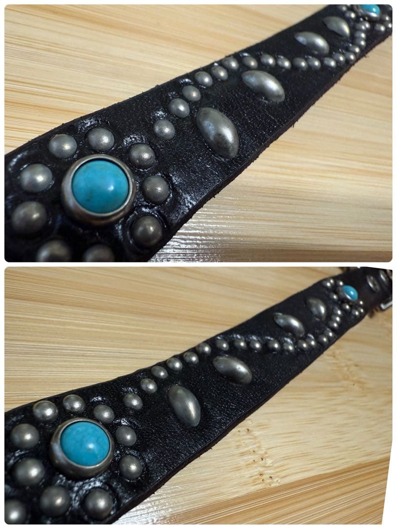 ⭐️新品・未使用‼️⭐️HTC⭐️ナローベルト⭐️フラワーターコイズ⭐️ブラック⭐️36