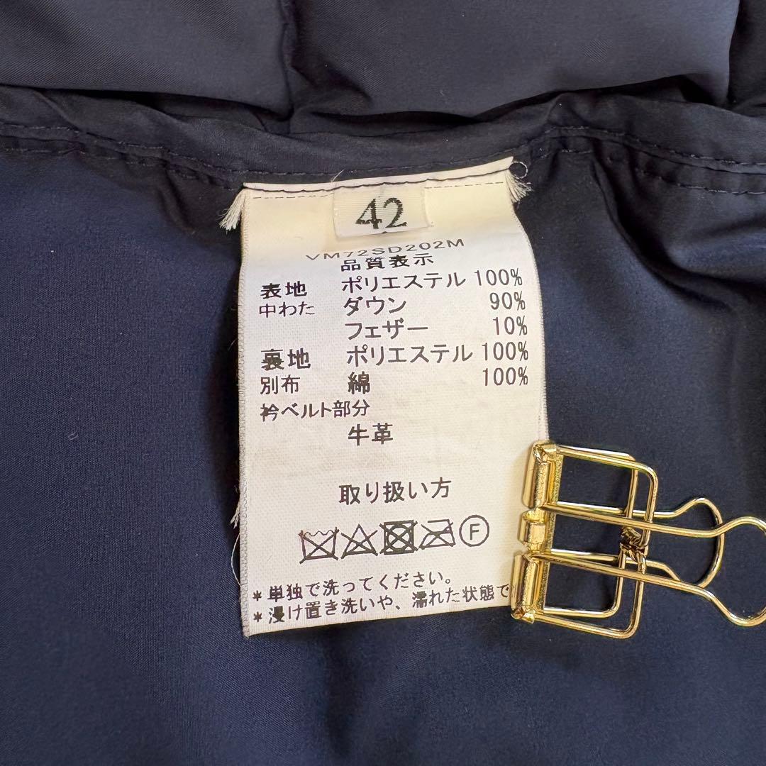 7074✾バンソンエミレイユ✾ダウンコート【42】ネイビー/フード取外可