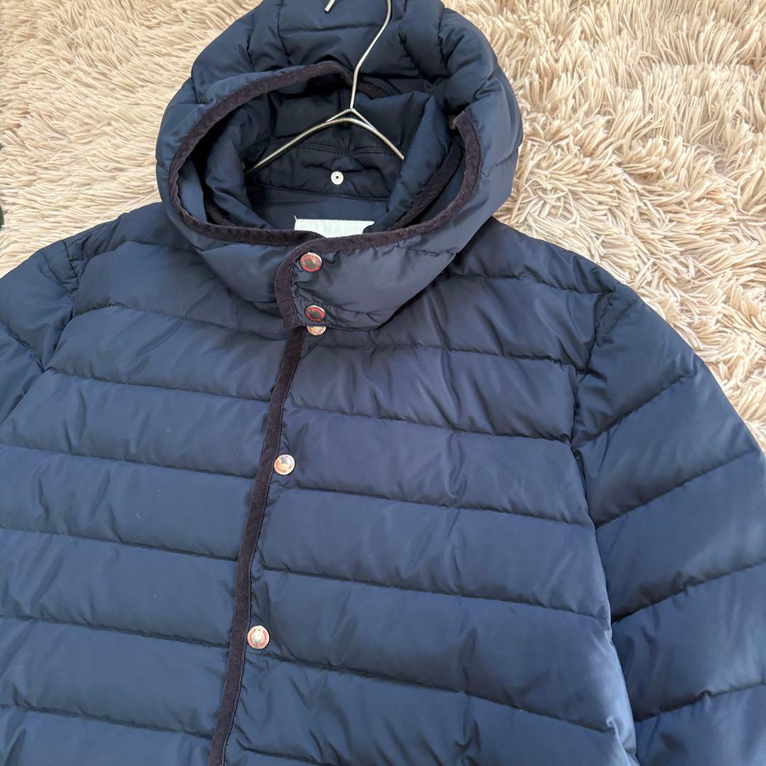 7074✾バンソンエミレイユ✾ダウンコート【42】ネイビー/フード取外可