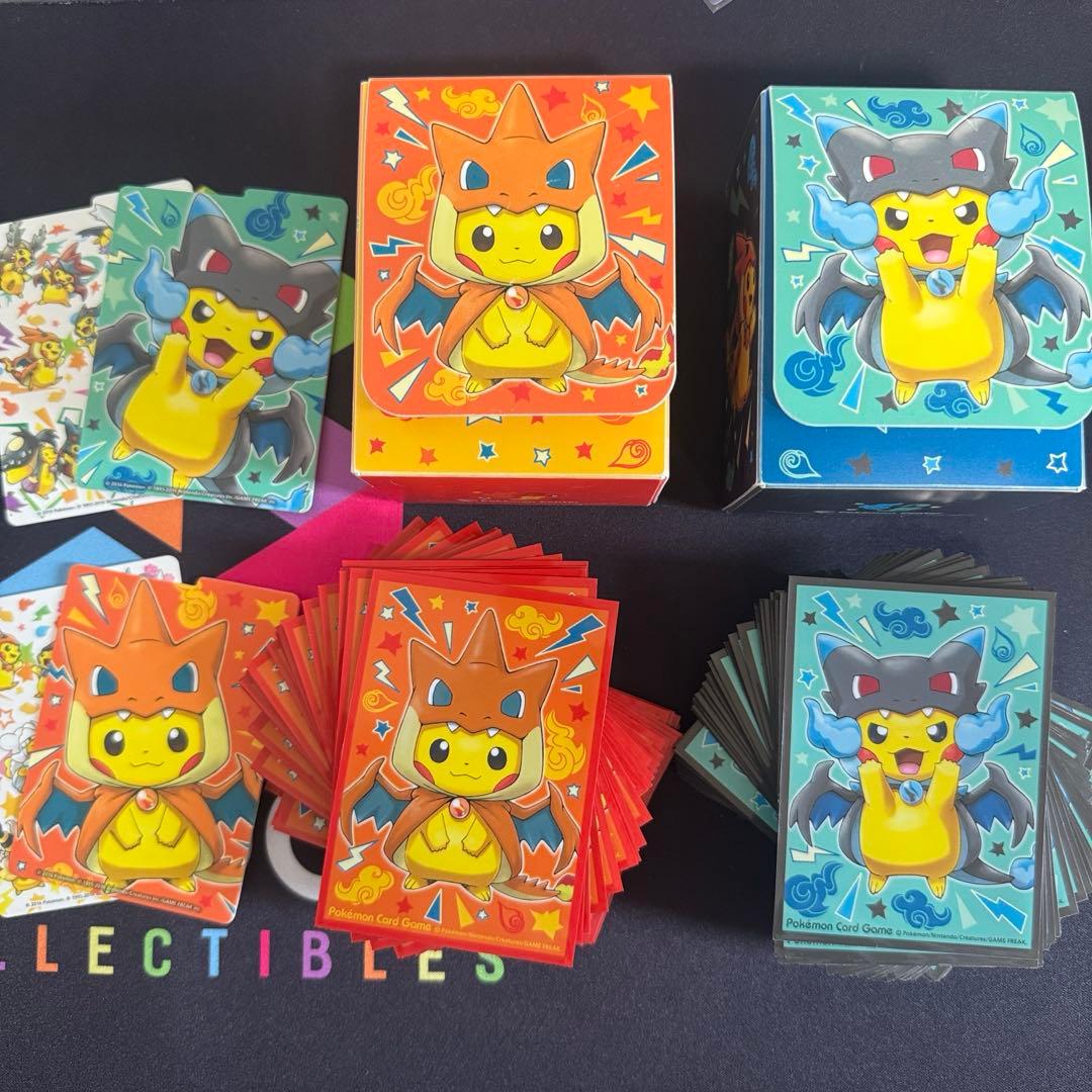メガリザードンX Y ポンチョを着たピカチュウ　スリーブ　デッキケース　引退