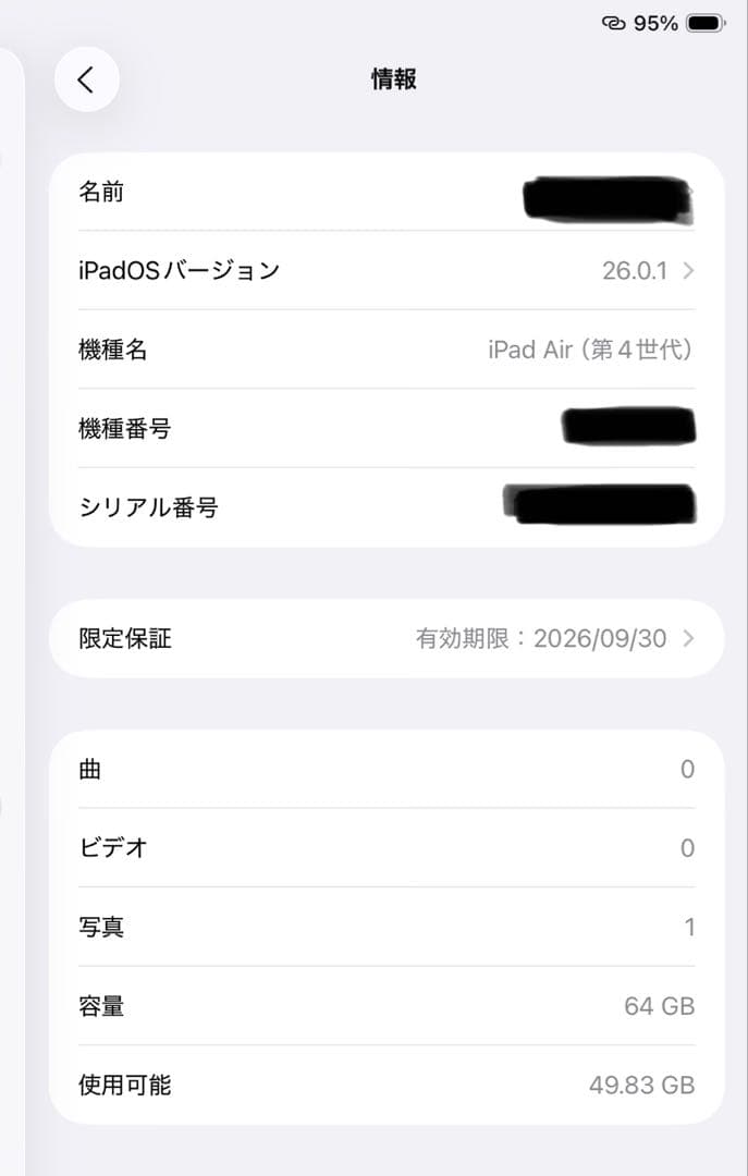 iPad Air第4世代 本体 ローズゴールド 64GB Wi-Fiモデル