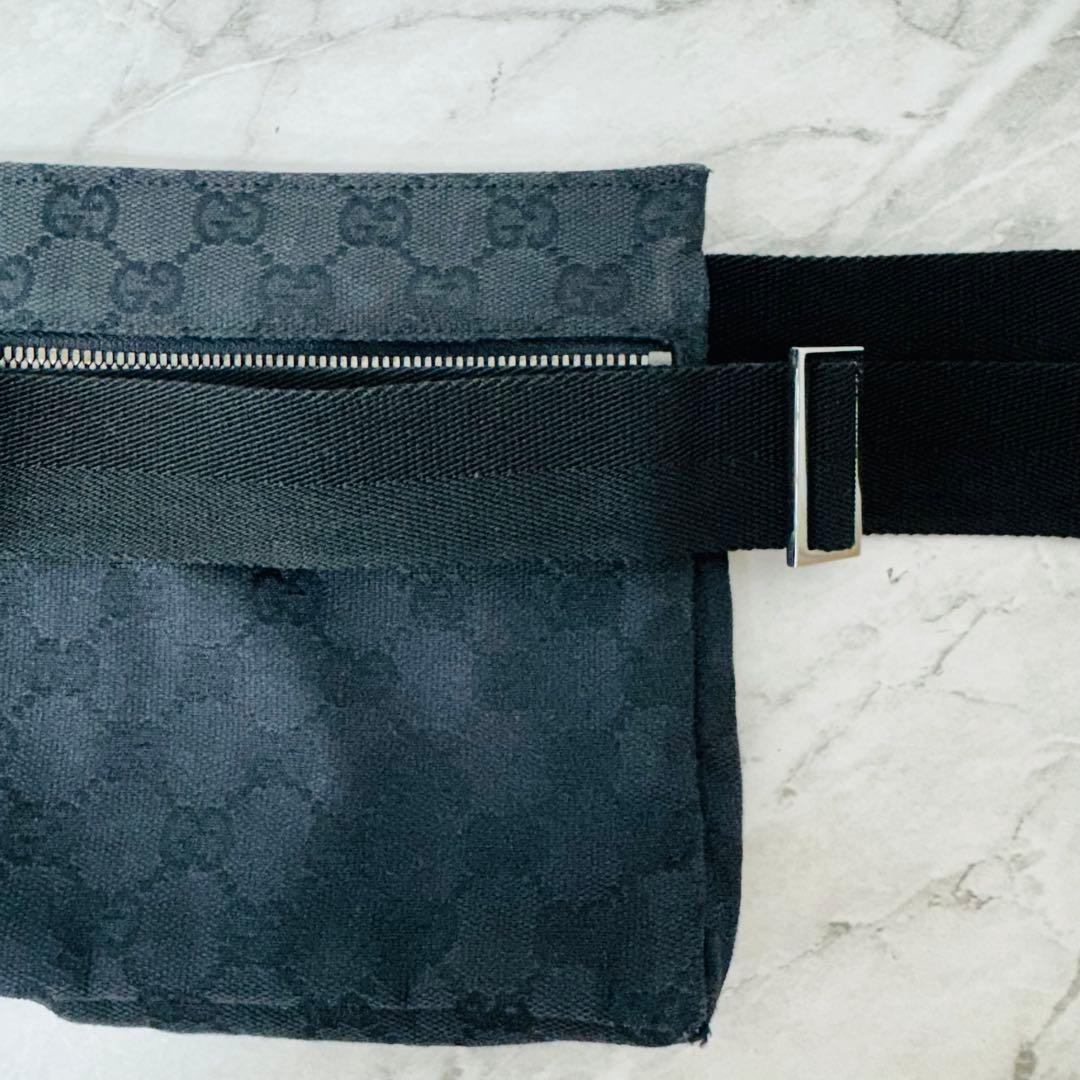 ✨GUCCI✨グッチ✨GG柄✨ロゴ✨ブラック✨ヴィンテージ✨ウエストポーチ✨