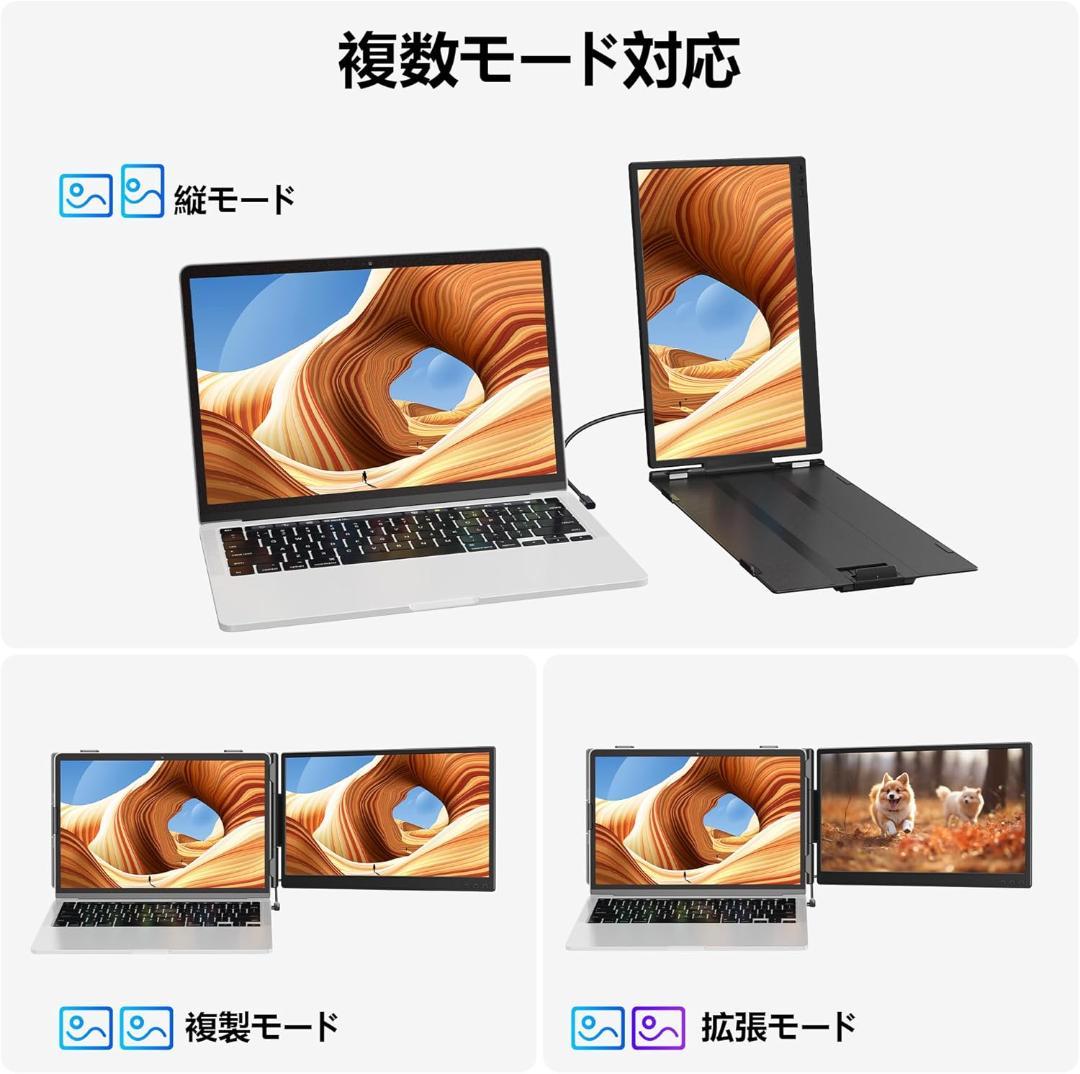 デュアルモニター 14インチ IPS ポータブルノートPC デュアルディスプレイ