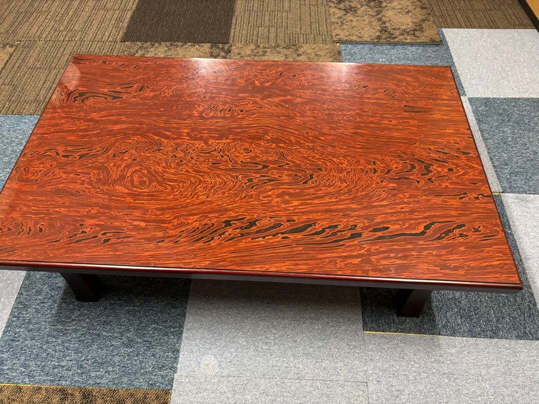 木製 赤褐色 長方形座卓