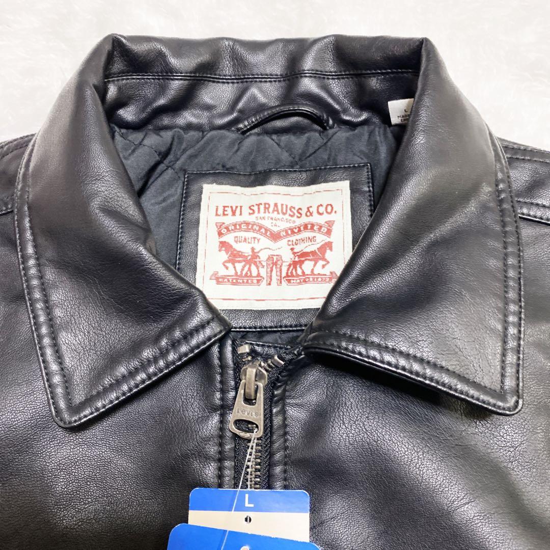 新品 リーバイス A-2 フライトジャケット フェイクレザー Lサイズ 黒