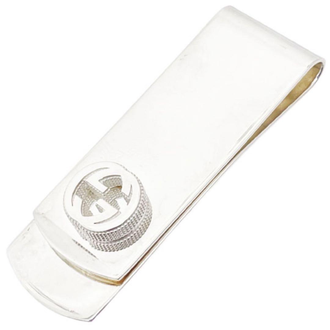 美品 グッチ マネークリップ 財布 札入925 シルバー 16034