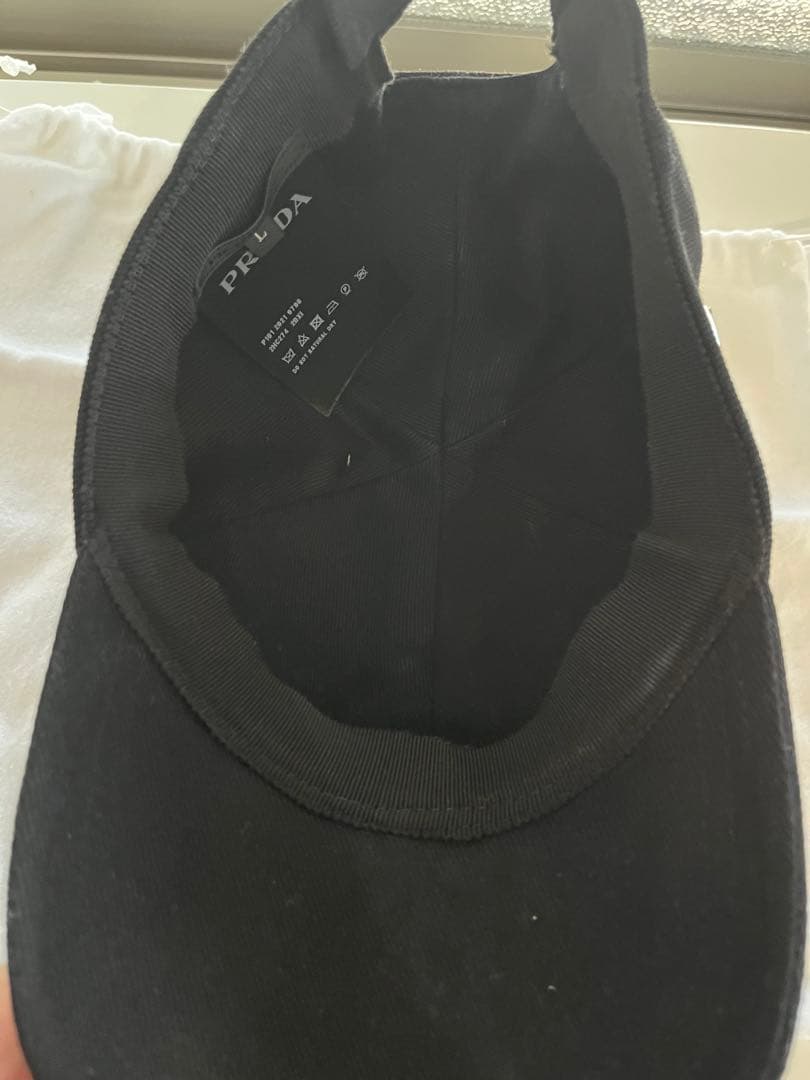 PRADA レディース ブラック ベースボールキャップ Lサイズ