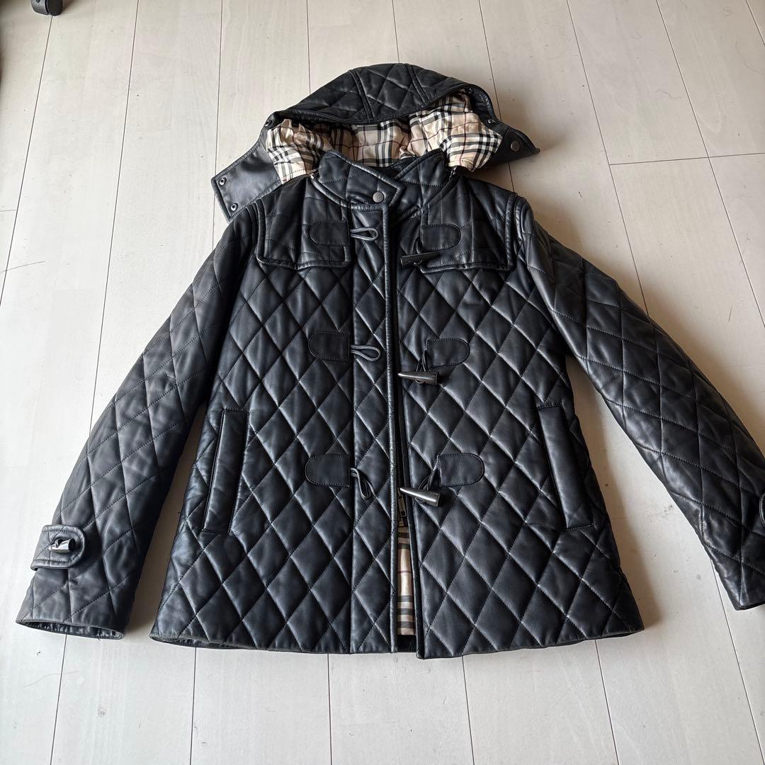 バーバリー　レザーダッフルコート