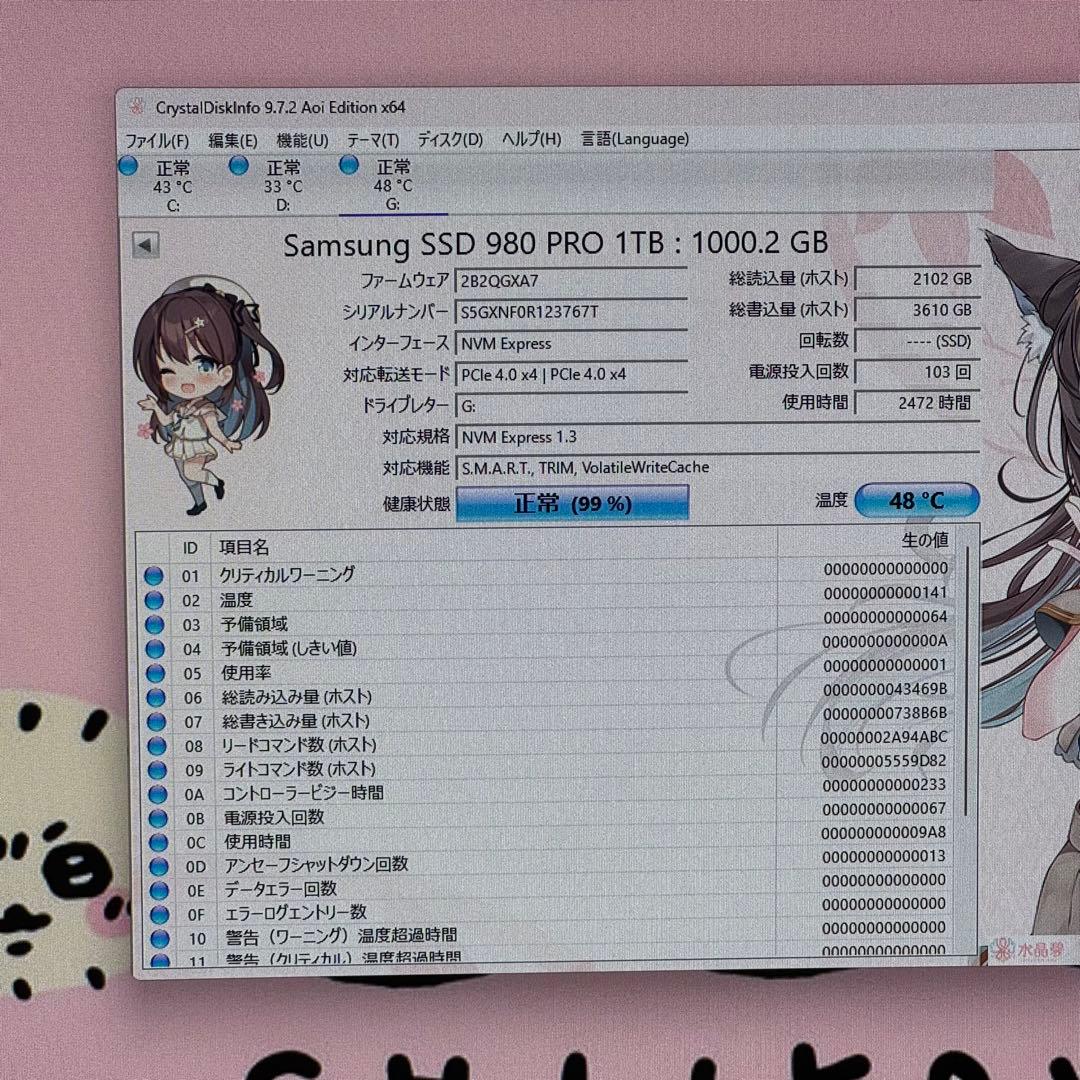 内蔵型SSD Samsung SSD 980 PRO 1TB