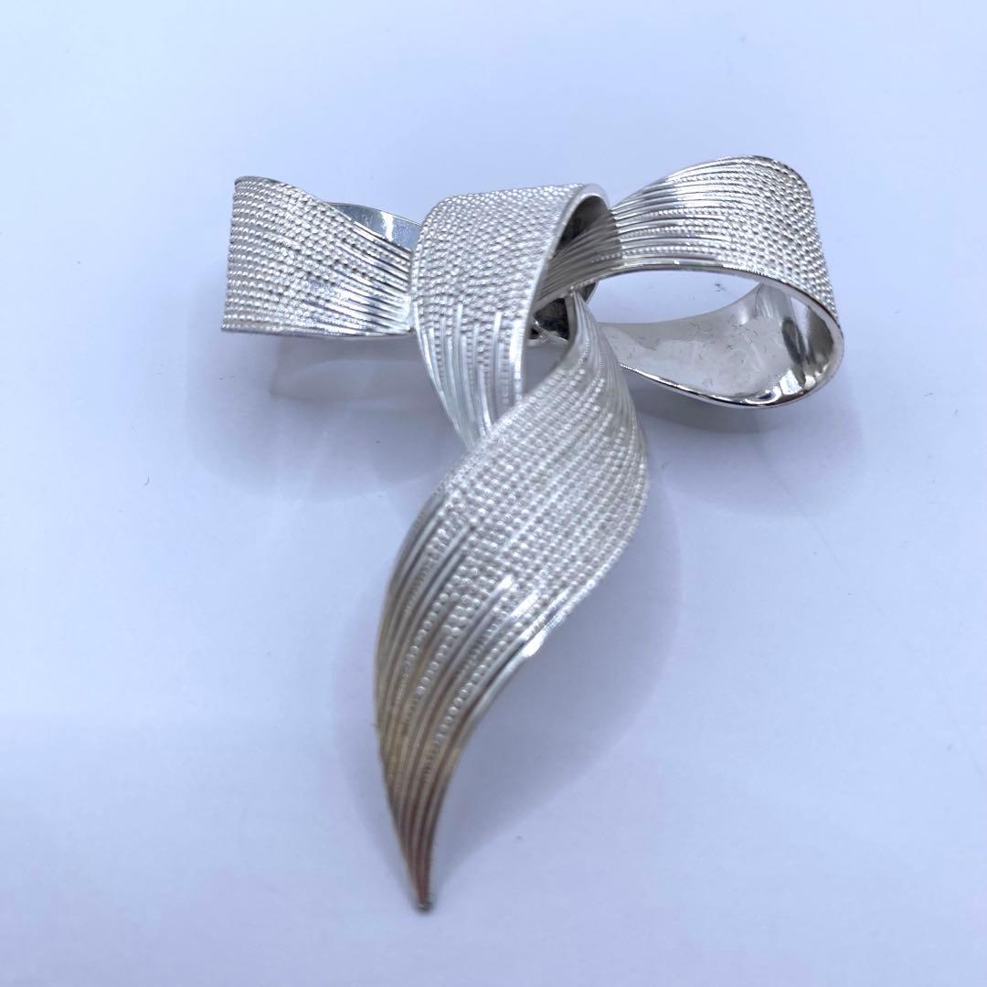 ディオール　シルバー925 リボン　ブローチ