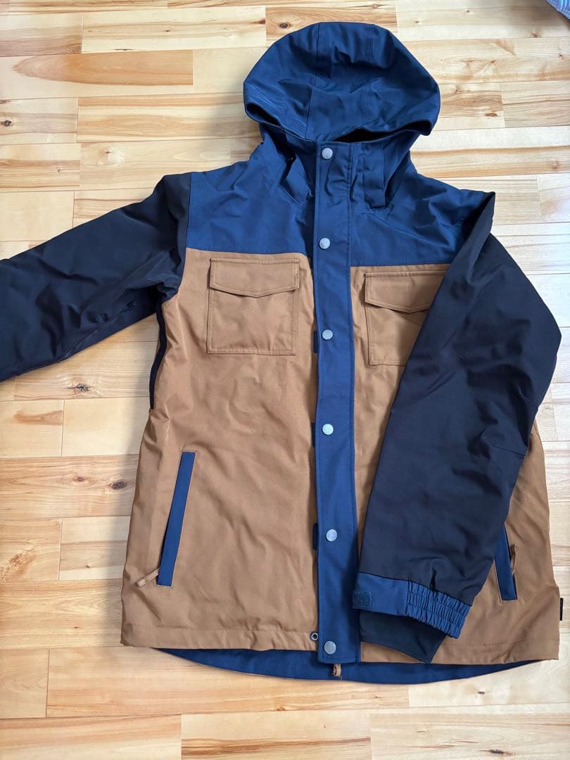 スノーボードウェア フード付き ブラウン/ネイビー