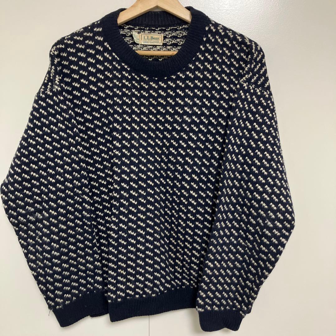 L.L.Bean バーズアイ ウールニット セーター 80s LLBWAN