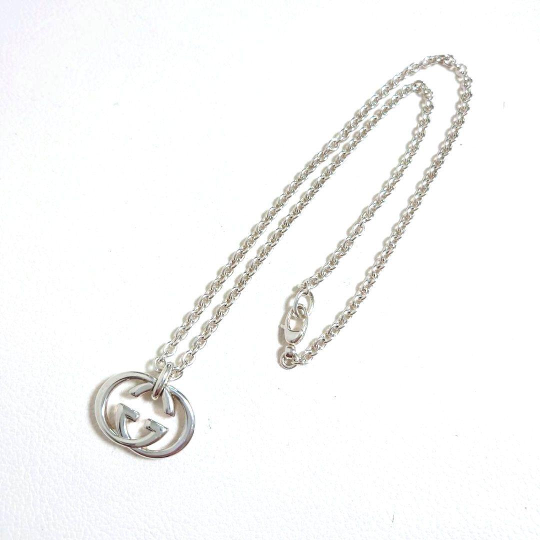 【美品】正規品　グッチ　インターロッキング　シルバーチェーンネックレス　メンズ