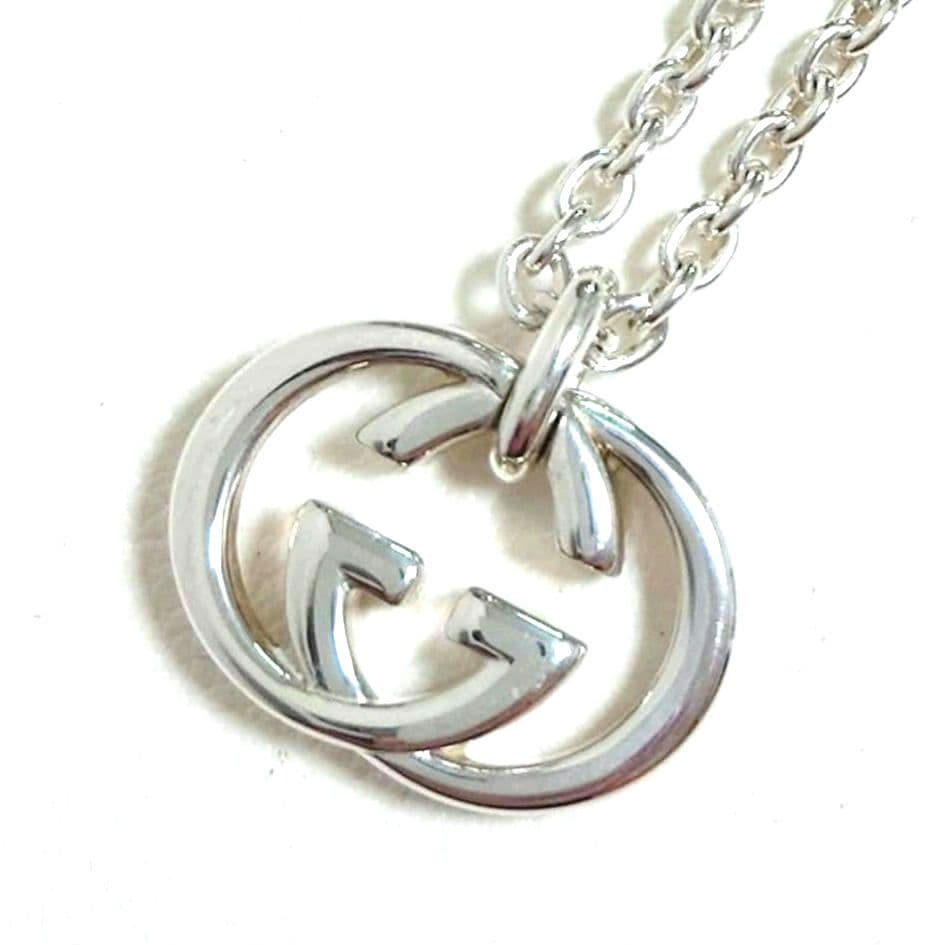 【美品】正規品　グッチ　インターロッキング　シルバーチェーンネックレス　メンズ