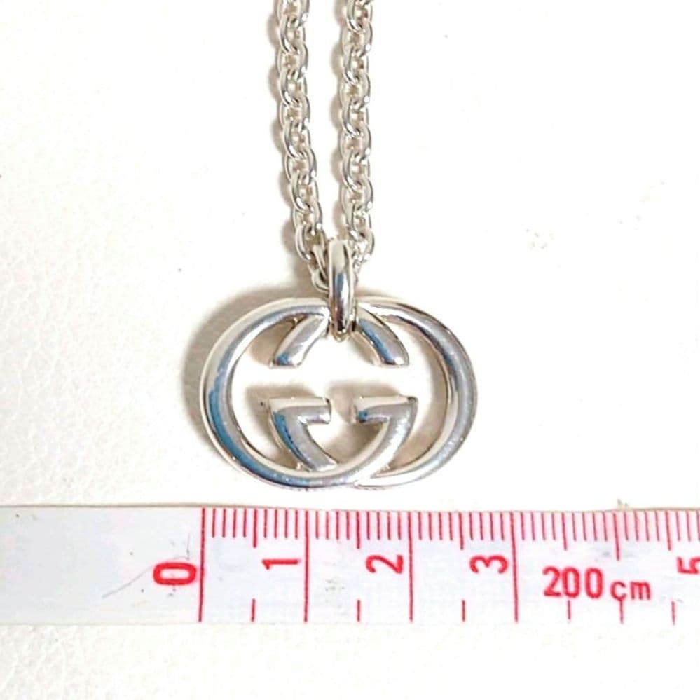 【美品】正規品　グッチ　インターロッキング　シルバーチェーンネックレス　メンズ