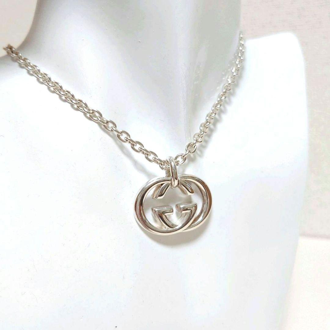 【美品】正規品　グッチ　インターロッキング　シルバーチェーンネックレス　メンズ