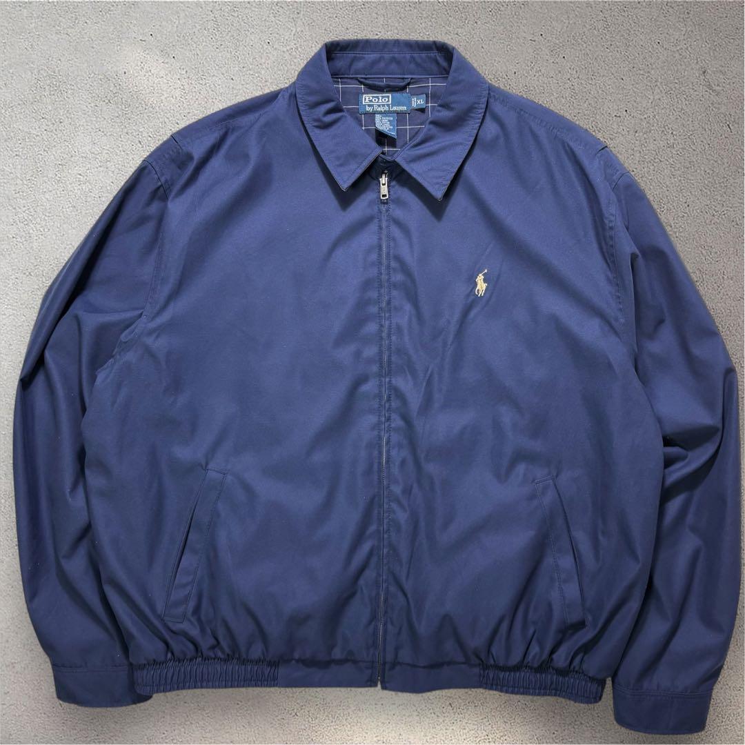 【美品・XL・ピーチスキン】 ポロラルフローレン　スウィングトップ　 ポニー刺繍