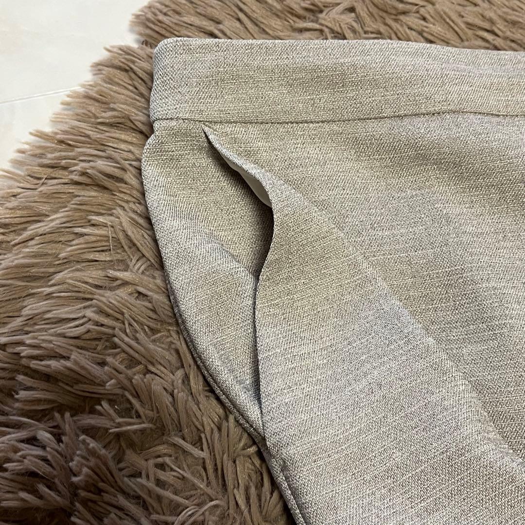 洗える✨インディヴィ　リネン風セットアップパンツスーツ✨大きいサイズ48&44