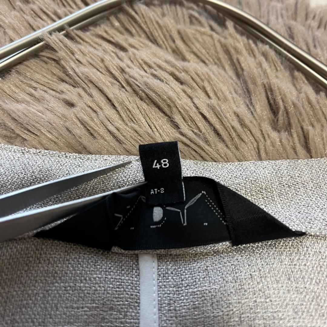 洗える✨インディヴィ　リネン風セットアップパンツスーツ✨大きいサイズ48&44