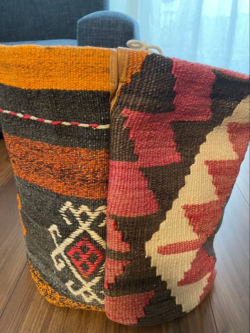 希少　キリムバスケット　キリムラグ　ポット　鉢カバー　観葉植物