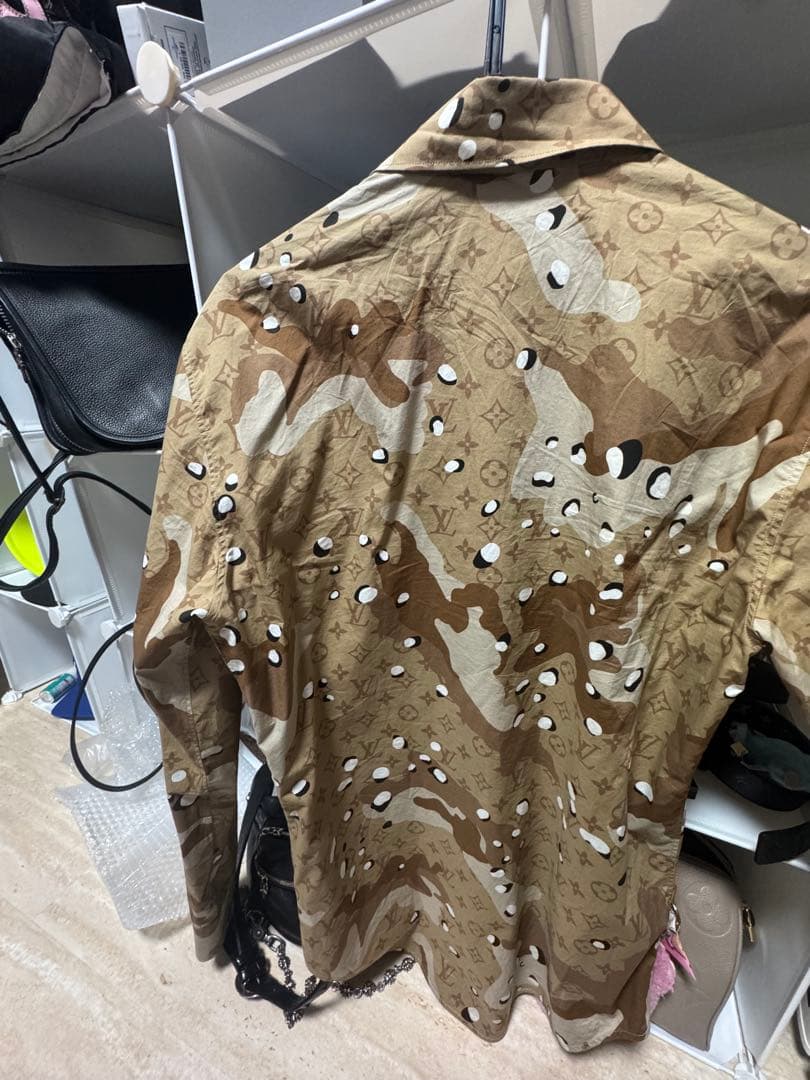 【美品】ルイヴィトン カモDNA オセアンモノグラム シャツ 長袖 総柄 S