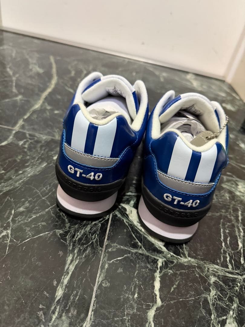 SANGACIO にゅ 青白ストライプ スニーカー 新品