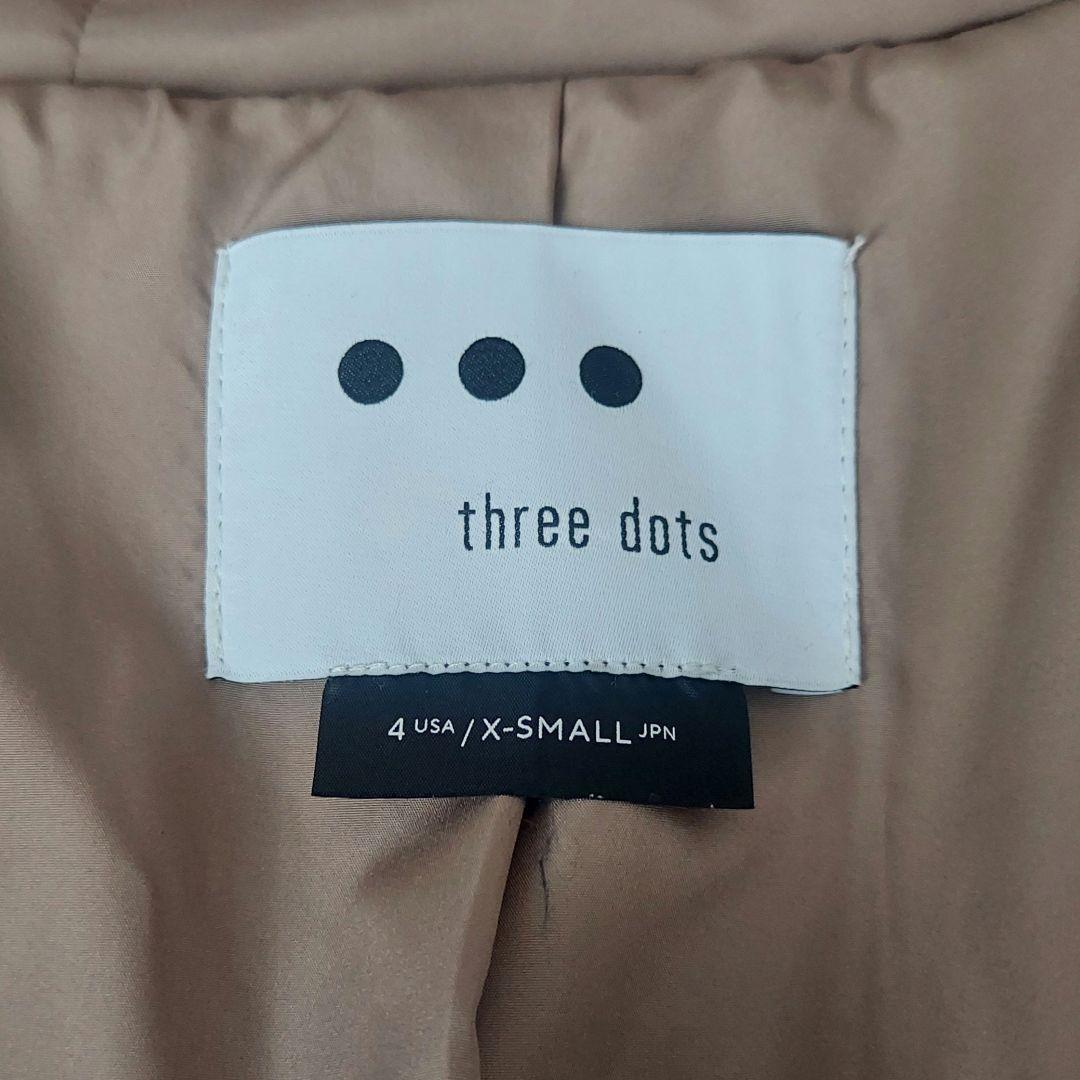 three dots 　プードルボア ロングダッフルコート　 XS　 キャメル