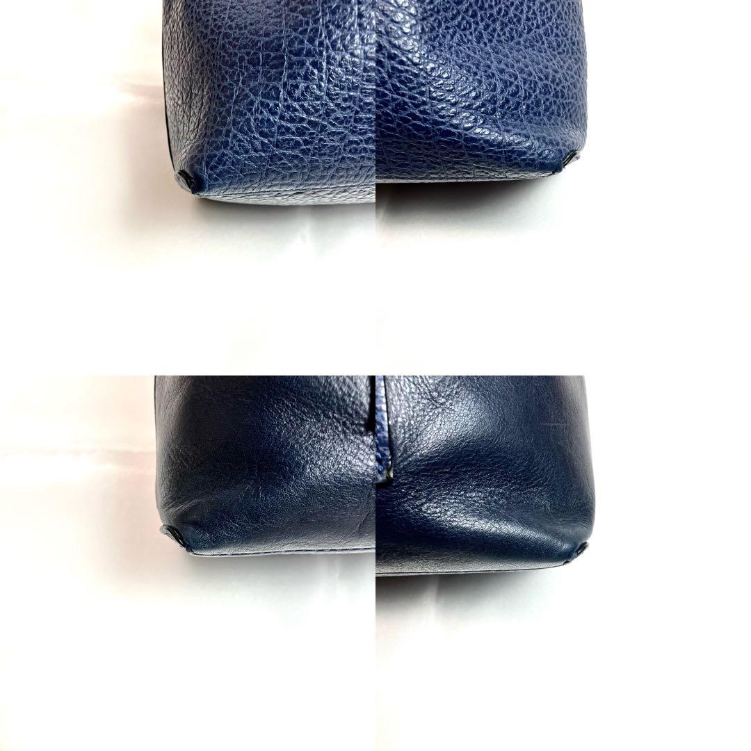 【美品】コーチ　パフォレイテッド　トートバッグ　2way レザー　切替　ネイビー