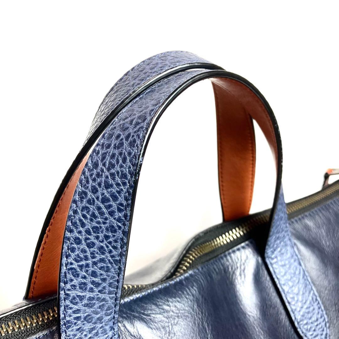 【美品】コーチ　パフォレイテッド　トートバッグ　2way レザー　切替　ネイビー