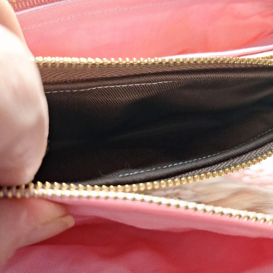 ポメラニアンパネル生地　ハンドメイド　フラットポーチ