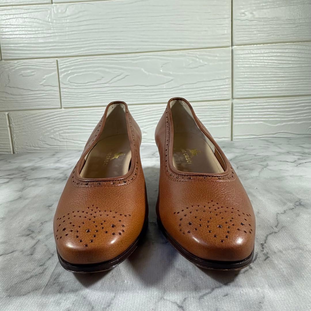 極美品 TANINO CRISCI ブラウン レザー パンプス 22.5㎝相当