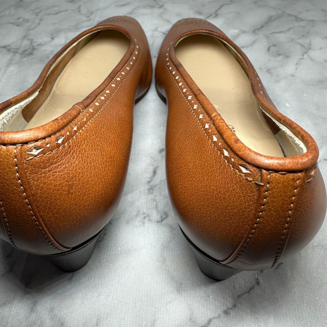 極美品 TANINO CRISCI ブラウン レザー パンプス 22.5㎝相当