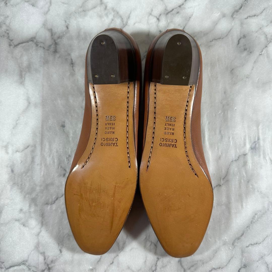 極美品 TANINO CRISCI ブラウン レザー パンプス 22.5㎝相当