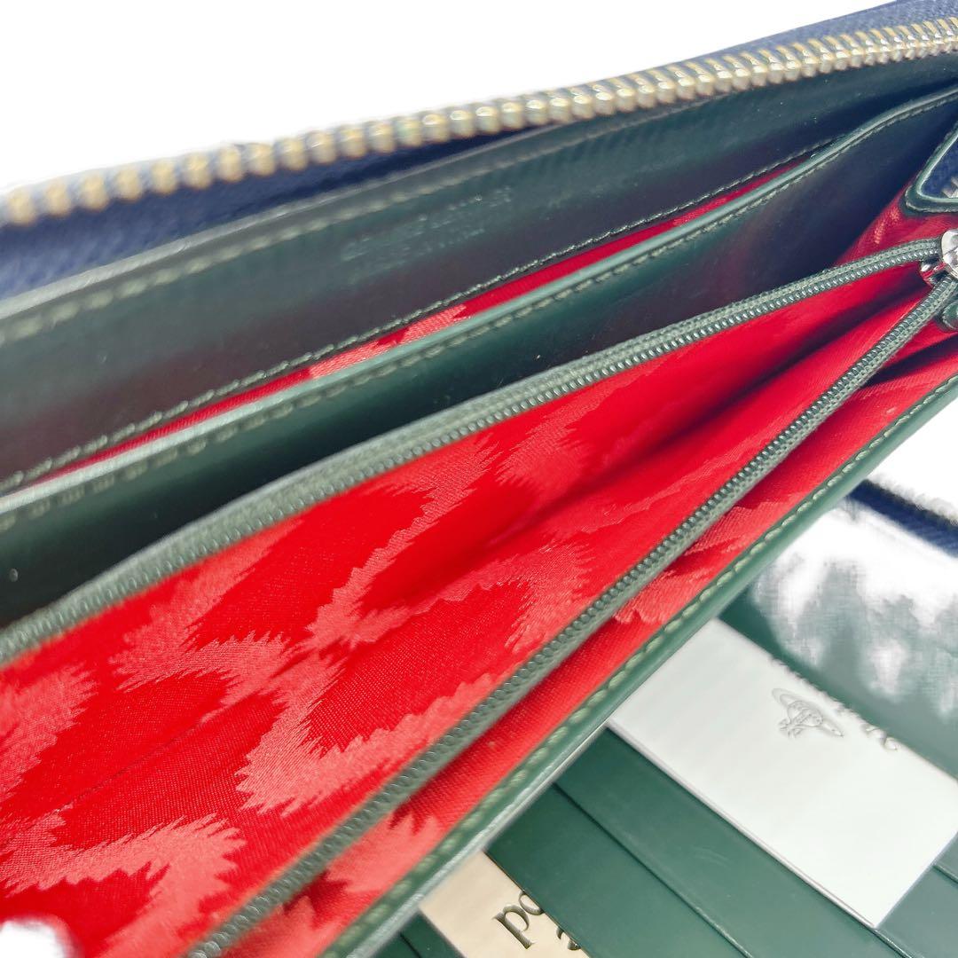 VivienneWestwood美品☆長財布 ブルー系 シンプル オーガナイザー