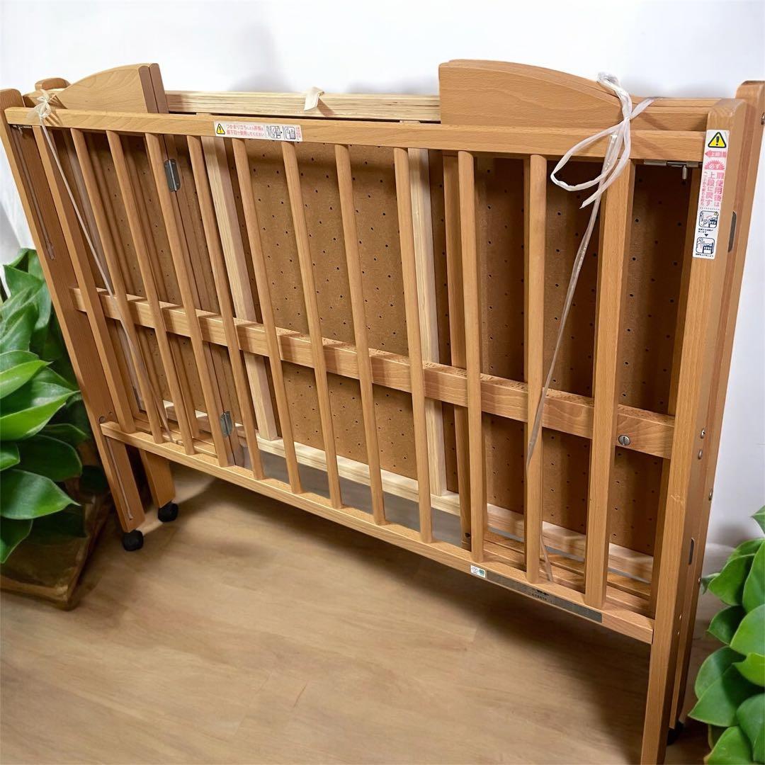 石崎家具 ワンタッチハイベッド スリーピー ベビーベッド 折り畳み