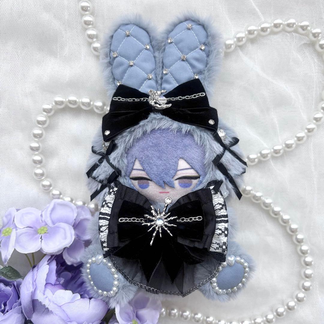 k　おすわりぬい服　２点　青　にじぱぺっと