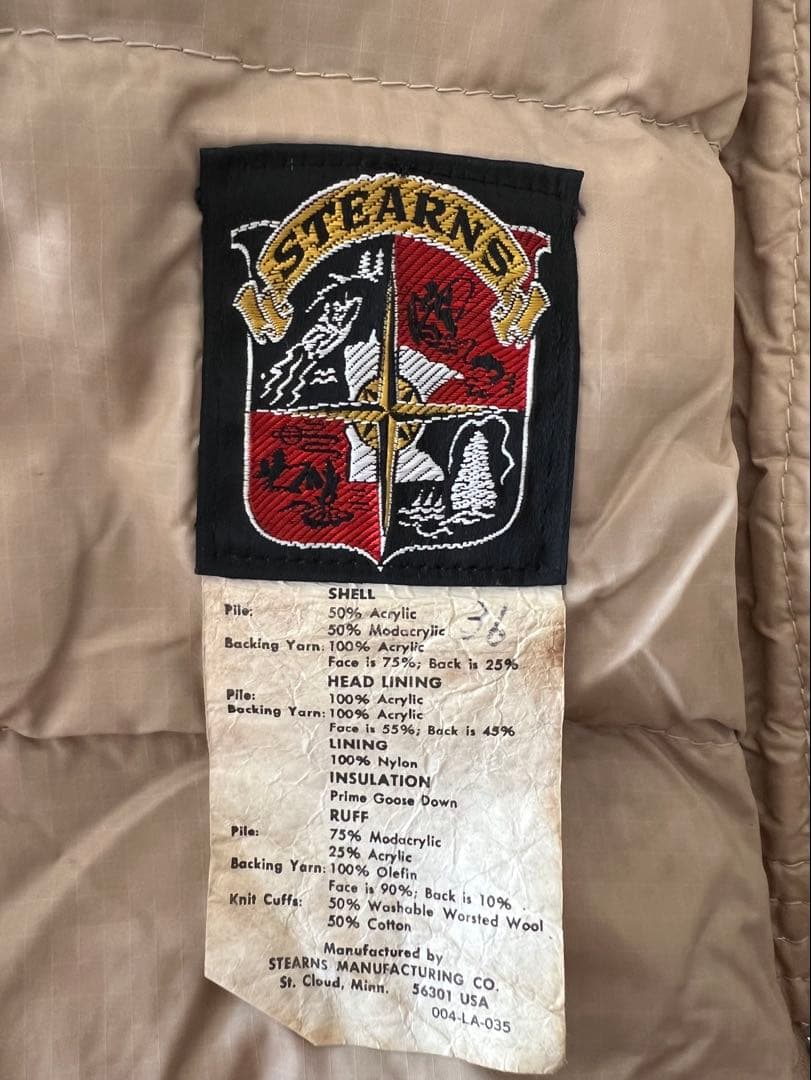 【希少】70s USA製 STEARNS エスキモーフーディーダウンコート