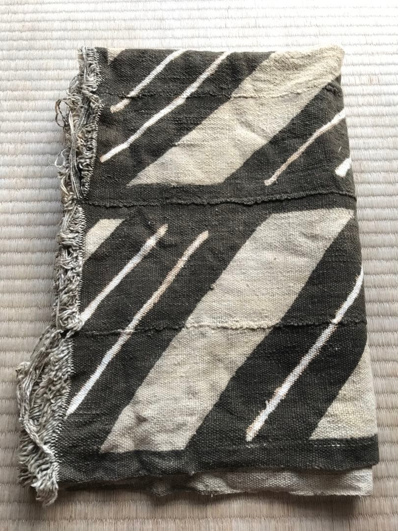 アフリカ　マリ　泥染め　布　ヴィンテージ ラグ