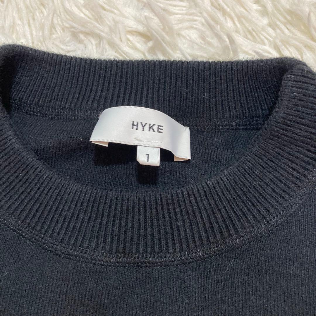 美品　HYKE ハイク　カシミヤニット　黒　クルーネック　ストレッチ性　20AW