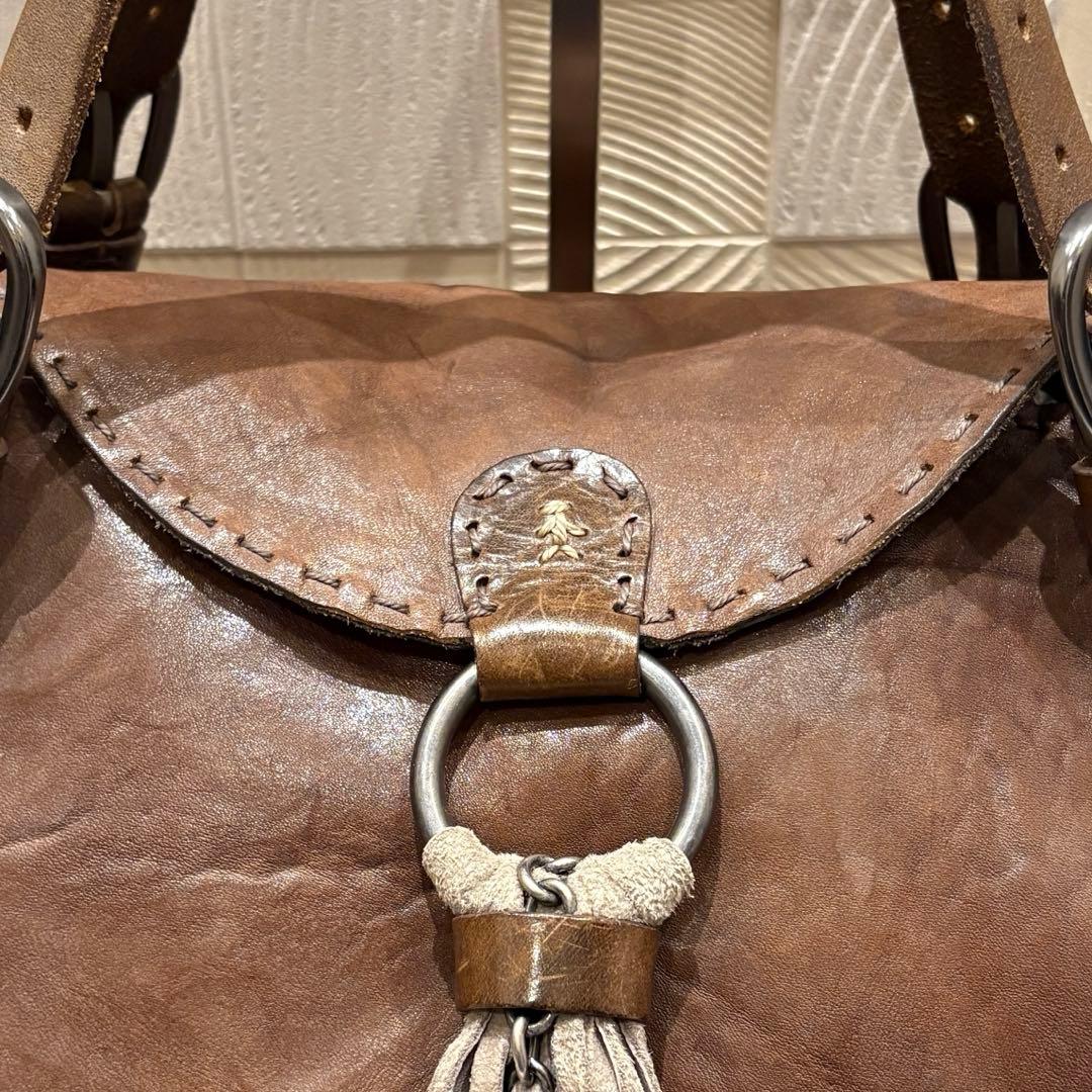 【希少】エンリーベグリン ショルダーバッグ　オールレザー 2way オミノ刺繍