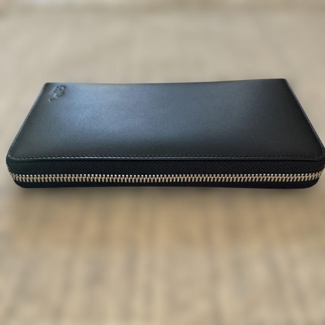 新品未使用ラルフローレン　ラウンドファスナー長財布　ブラックカーフレザー