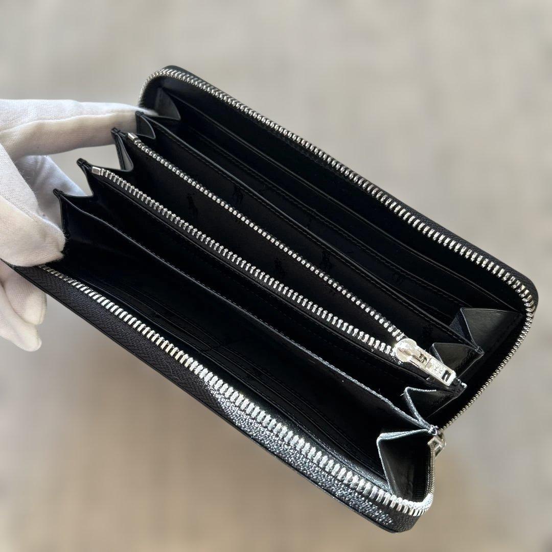 新品未使用ラルフローレン　ラウンドファスナー長財布　ブラックカーフレザー