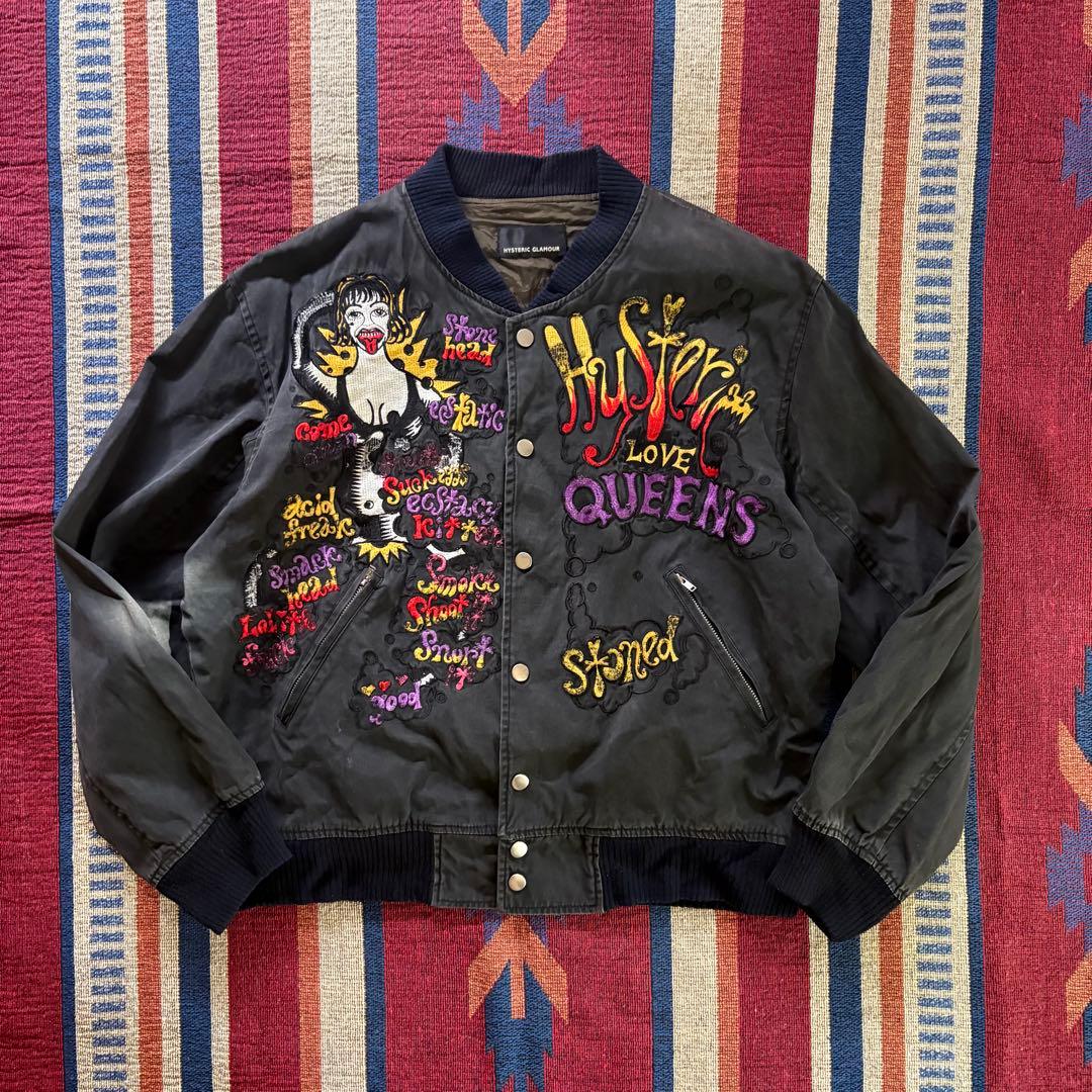 激レア80's HYSTERIC GLAMOURアーカイブ刺繍スナップジャケット
